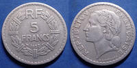 France 5 Francs 5 Francs Lavrillier en aluminium 1952, Gad.766a TB à TTB -
