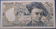 50 francs  Billets de la cinquième République Quentin de la Tour 1987, N°1220314678 / 314678 / V.49, F.67/13 Neuf I