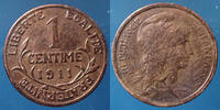 France 1 centime 1 centime Daniel Dupuis 1911, Gad.90 légères traces de nettoyage, TTB+ -