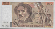 100 Francs  Billets de la cinquième République Eugène Delacroix 1993, G.224 / 756769, F.69bis / 8 NEUF I