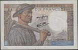 10 Francs  Billets Etat Français Mineur 9.10.1941, billet, F.8/2 SPL vz+