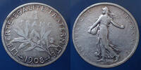 France 1 Franc 1 Franc 1908, semeuse de Roty, G.467 TB+ -