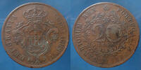 Portugal 20 reis Portugal, 20 reis 1865, KM 15 légèrement bombée, TTB -