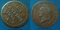 France 1 Centime 1 Centime AN 8 A, variété frappe décalée à 8h et le N de UN plus bas, G.76 a variante, TTB Rare! -