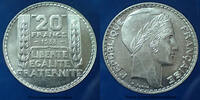 France 20 Francs 20 Francs Turin 1933 rameaux courts, G.852 SUP+ -