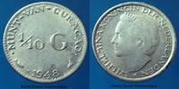 Netherland Curacao, Pays Bas Curacao gulden Netherland Curacao, Pays Bas Curacao, Wilhelmina, 1/10 de gulden 1948, KM.48 TTB -