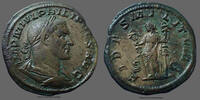 Roman Empire sestertius Philippus I Arabs, Philippe Ie l'Arabe, sestertius Rome en 244, FIDES MILITUM SC, RIC 172a, 31mm, 19,87g, belle patine! SUP -