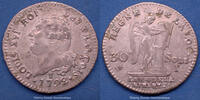 Constitution 30 sols Louis XVI, 30 sols 1792 I Limoges, G.39, 29mm, 9,50g, patine grise, bon TTB+ -