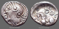 denier  Sequani, Sequanes Sequanes, Sequani  Q.DOCI SAM F., très bel avers avec la croisette derrière la nuque, DT.3245var., 12/13mm, 1,97g, SPL/...