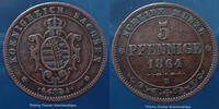 Saxe, Sachsen Albertinische Linie 5 pfennig Sachsen Albertinische Linie,... 11.64 US$  +  11.64 US$ shipping