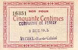 Auchel 50 centimes 1915 Compagnie de Ferfay - bon pour 50 Cmes - 3.12.19... 17.36 US$  +  11.57 US$ shipping