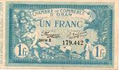 Alg&eacute;rie - Oran 1 Franc 1915 Chambre de commerce - 13 mai 1915 - s&eacute;rie E ... 11.57 US$  +  11.57 US$ shipping
