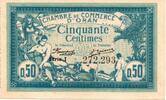 Alg&eacute;rie - Oran 50 centimes 1915 Chambre de commerce - billet 10.11.1915 ... 21.41 US$  +  11.57 US$ shipping