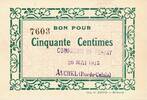 Auchel 50 centimes 1915 Compagnie de Ferfay - bon pour - P.62.17 Neuf 17.36 US$  +  11.57 US$ shipping