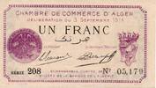 Alg&eacute;rie - Alger 1 Franc 1914 Chambre de commerce - S&eacute;rie 208 - JP.137.01... 23.15 US$  +  11.57 US$ shipping