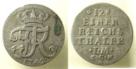 Allemagne, Deutschland, Preussen, Prusse thaler PREUSSEN, PRUSSE, 1/12ème Reichs thaler, 1742 EGN, KM.226 TTB -