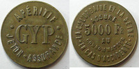 Jeton d'assurance 5000 francs L'URBAINE et la SEINE, jeton assurance, apéritif GYP, assure 5000 francs au consomateur, jeton rond en cuivre, Gail.962 TTB+ -