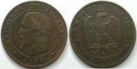 France 2 centimes NAPOLEON III, 2 centimes tête nue 1856 BB Strasbourg, G.103 TTB+ -