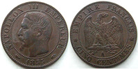 France 5 centimes NAPOLEON III, 5 centimes non lauré 1855 A, Chien, G.152 presque SUPERBE -