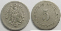 Allemagne, Deutschland, Empire, Kaisereich 5 pfennig Allemagne, Deutschland, Empire, Kaisereich, 5 pfennig 1874 E, TB à TTB -