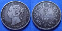Canada 50 Cents 1882 H Victoria - Newfoundland - KM.6 Fast SS 69.44 US$  +  11.57 US$ shipping