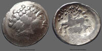 Hêlvetes ou Séquanes, Helvetii, Sequani statère Helvêtes ou Séquanes, statère d'electrum aux lignes?, tête à droite!, HMZ 1-8, 21/23mm, 5,97g, TTB+ Bel exemplaire pour le type! -