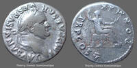 Roman Empire denarius Vespasianus, Vespasien, denarius Rome en 74, PON MAX TR P COS V, RIC 703, 19mm, 3,28g, TB à TTB -