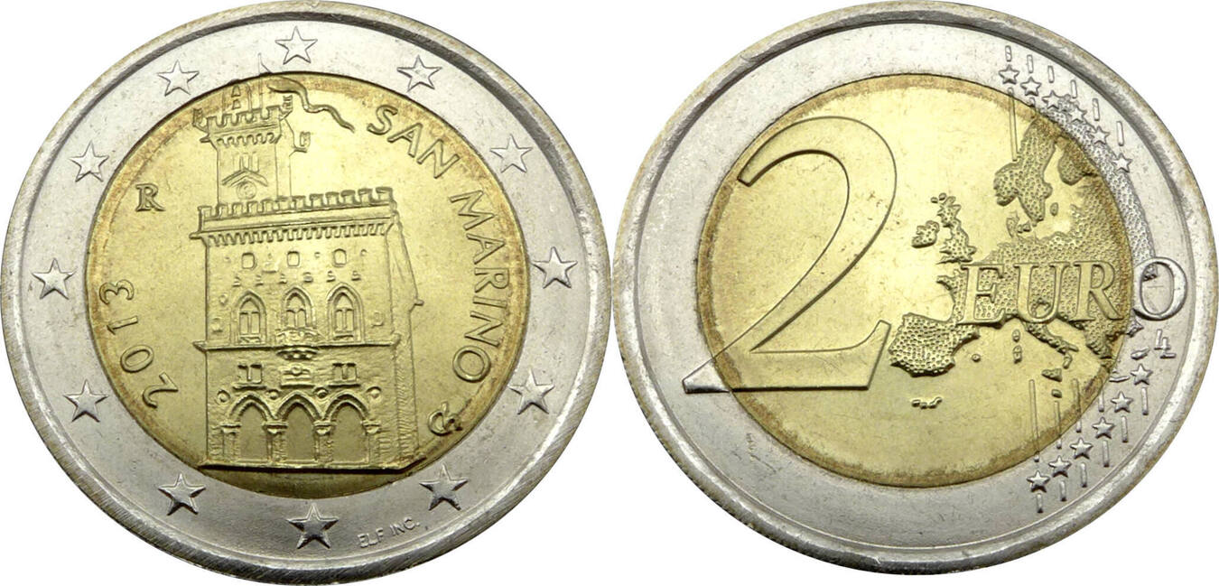 2 евро в рублях. 2 Евро 2013 силанпа. 2 Euro 2022 San Marino. Монета 2 евро Джиотто. 2 Евро 170-летие государственной полиции Италии.