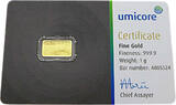 1 Goldbarren 1 Gramm Feingold / Goldbarren Proof (PP)