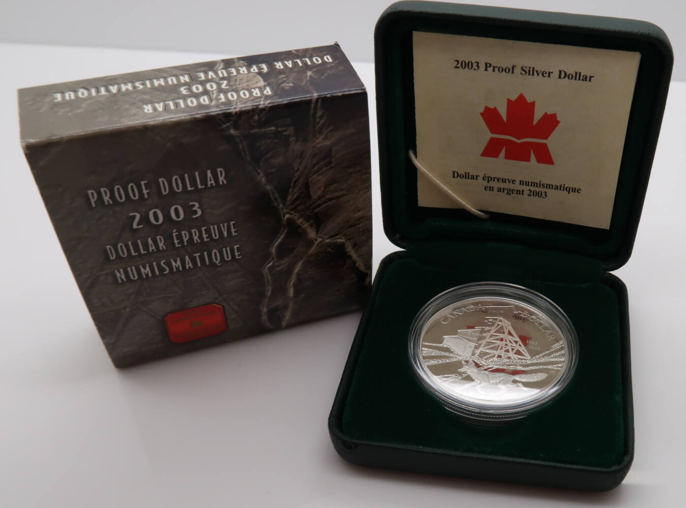 2003 CANADA 100th ANNIVERSARY OF THE COBALT SILVER STRIKE PROOF SILVER DOLLAR