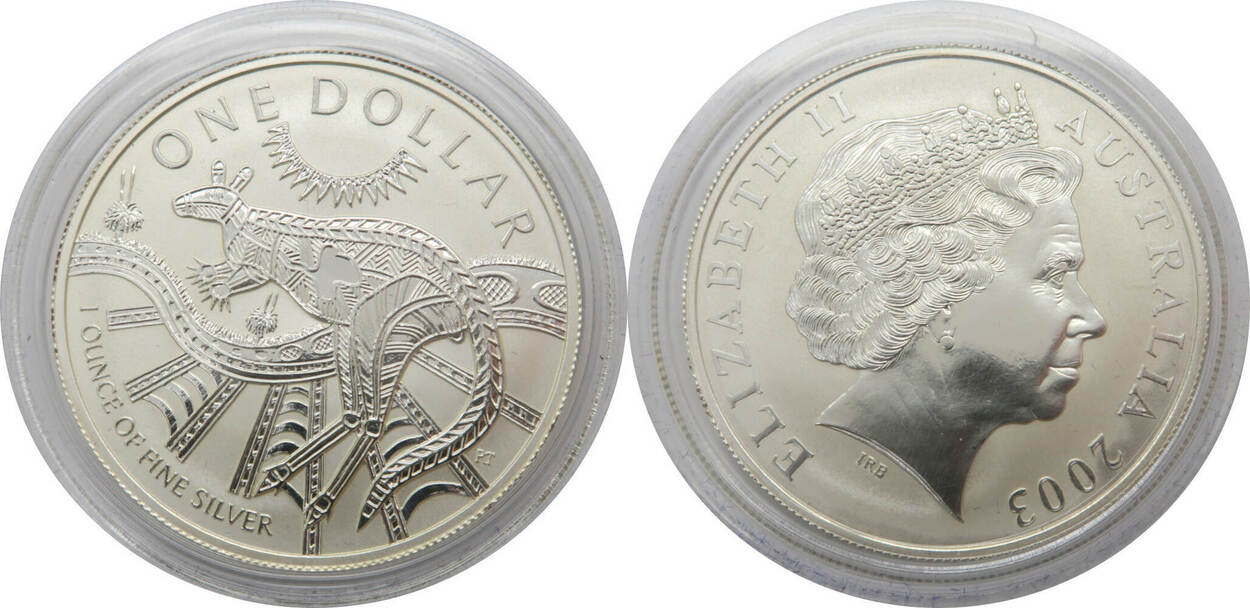 Australien 1 Dollar Silber 2003 Elisabeth II. Känguru BU | MA-Shops