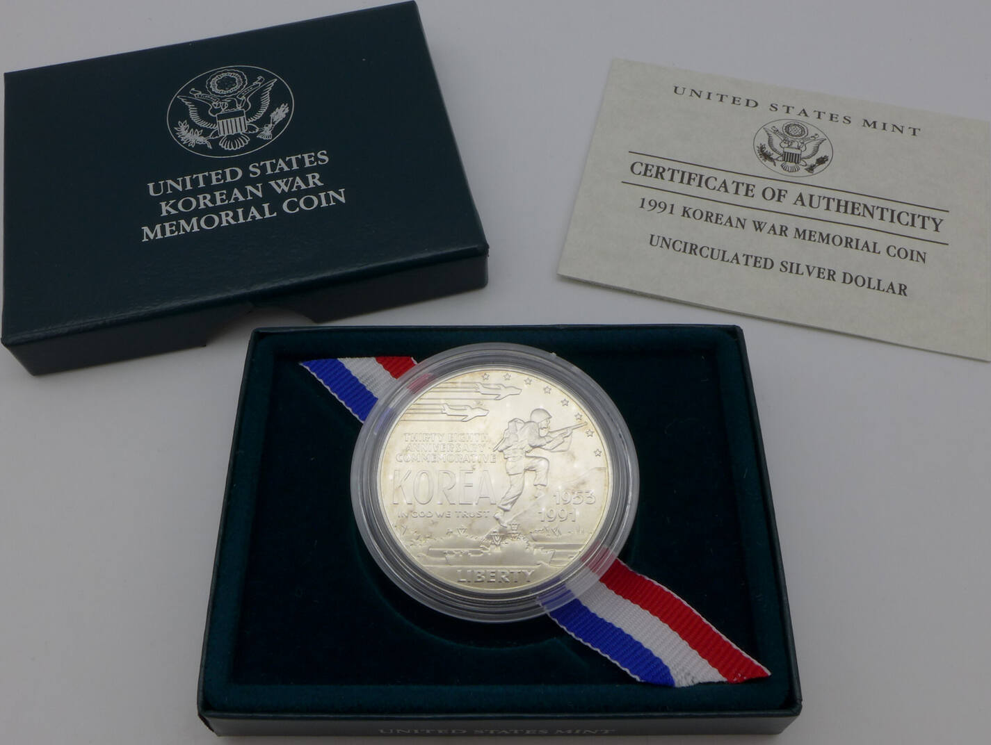 United States Of America USA 1 Dollar 1991 D Korean War Memorial Coin united-states-of-america-usa-1-dollar-1991-d-korean-war-memorial-coin