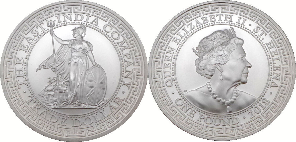 St. Helena 1 Pound 2018 The East India Company - Trade Dollar