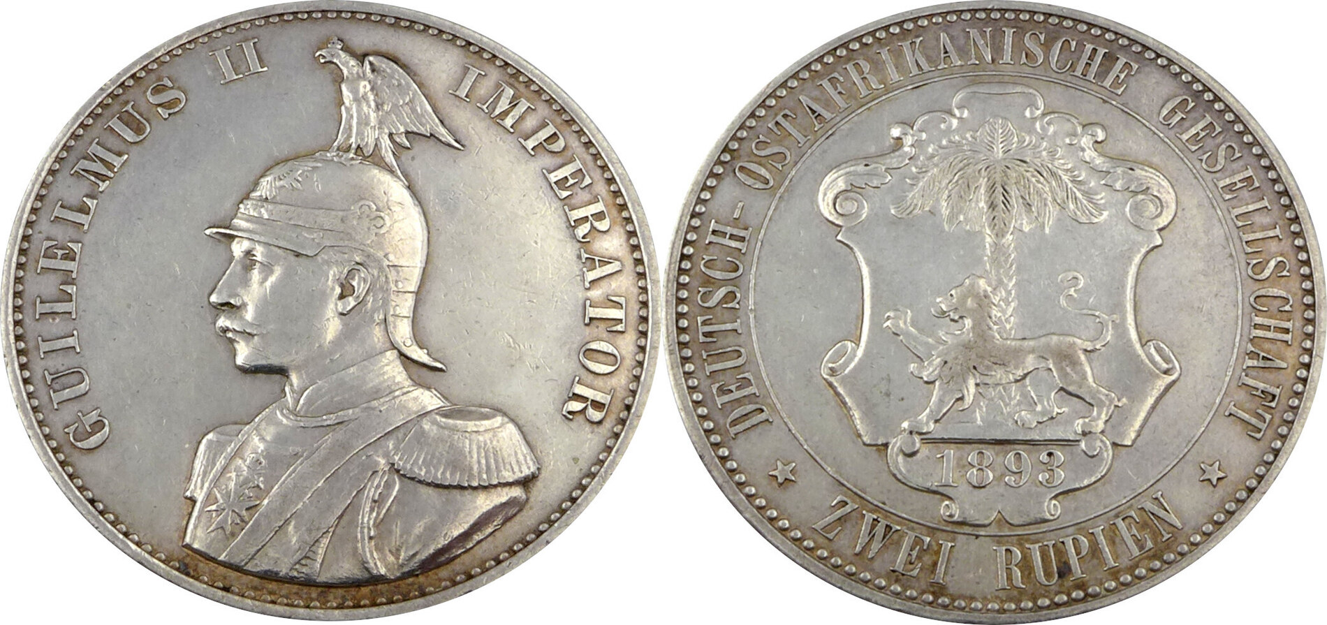 Deutsch-Ostafrika 2 Rupien 1893 (A) Zwei Rupien - Wilhelm II. - in