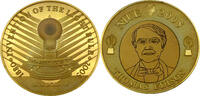 Niue 1 Dollar Thomas Alva Edison - 1880 Invention of the Light Bulb - One Dollar - vergoldet -