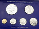 Britische Jungferninseln 1 Cent - 1 Dollar Proof Coin Set - Franklin Mint, 1 Dollar Münze 25,7g 0.925 Silber -