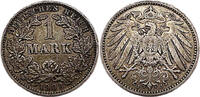 Kaiserreich 1 Mark 1 Reichsmark,J.17 -