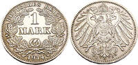 Kaiserreich 1 Mark 1 Reichsmark,J.17 -