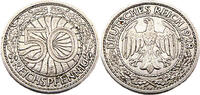 Weimarer Republik 50 Reichspfennig 50 Pfennig , J.324 1928 E -