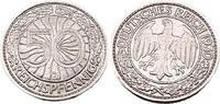 50 Reichspfennig 1930 J Weimarer Republik 50 Pfennig , J.324 1930 J ss/vzgl