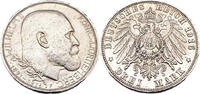 Kaiserreich Württemberg 3 Mark 25. Jahrestag - Herrschaft von Wilhelm II,J.178 -
