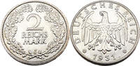 Weimarer Republik 2 Reichsmark 2 Mark, J.320, 1931 J -