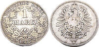Kaiserreich 1 Mark 1 Reichsmark,J.9, 1877 A -