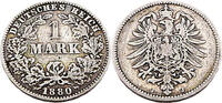 Kaiserreich 1 Mark 1 Reichsmark,J.9,1880 J -