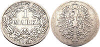 Kaiserreich 1 Mark 1 Reichsmark,J.9,1881 G -