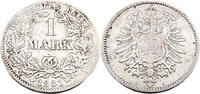 Kaiserreich 1 Mark 1 Reichsmark,J.9,1881 J -