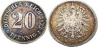 Kaiserreich 20 Pfennig 20 Pfennig,J.5 1873 D -