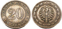 Kaiserreich 20 Pfennig 20 Pfennig J.6 1887 E -