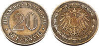 Kaiserreich 20 Pfennig 20 Pfennig, J.14, 1890 A -