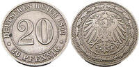 Kaiserreich 20 Pfennig 20 Pfennig, J.14, 1892 G -